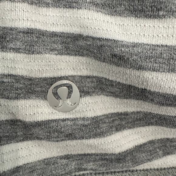LULULEMON Gray White Striped Long Sleeve Top - Picture 11 of 11